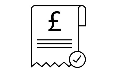 Receipt image with pound symbol, pound symbol receipt vector image, png receipt image with pound symbol.