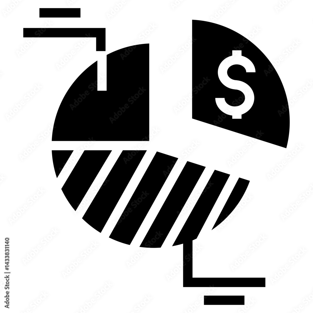 Poster pie chart vector icon