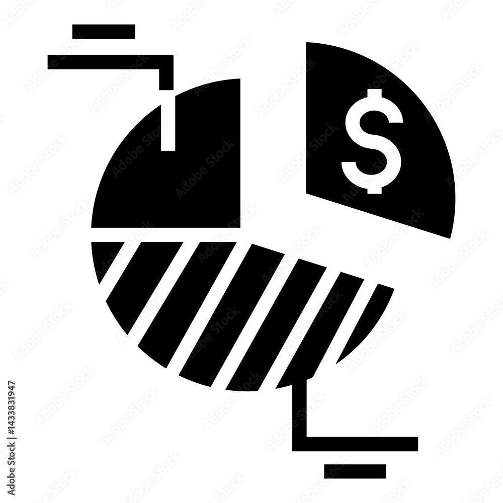 Poster pie chart vector icon