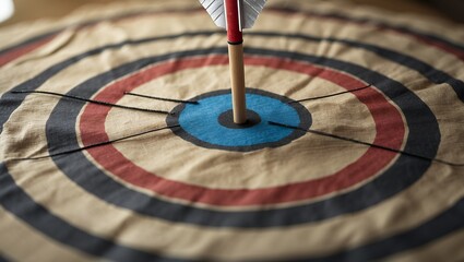 Arrow hitting target symbolizing precision and achievement