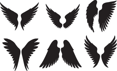 wings icon vector set  illustration