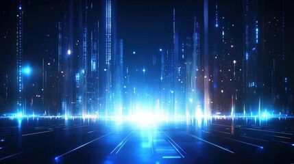 Digital Cityscape Futuristic Vision