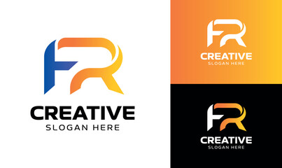 Letter FR Initial Logo,Art & Illustration.