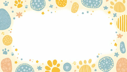 Cute and Playful Pet Frame with Paw Prints All Around