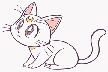 vector illustration of cartoon cat