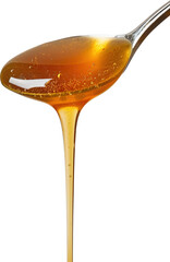 Golden honey dripping from a spoon