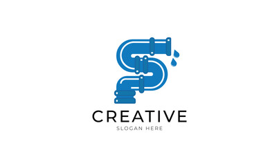 Letter S Plumbing Logo Art & Illustration