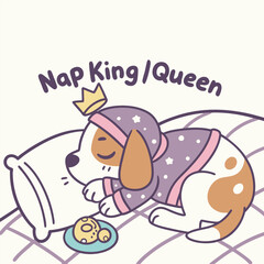 a cute illustration of a sleepy puppy in pajamas-01.eps