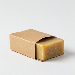 Natural Soap Bar Blank Wrap Isolated White Background Organic