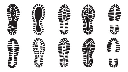 set of foot prints vector