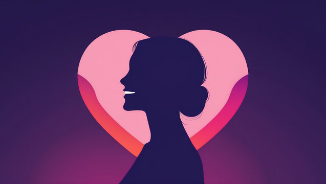 Frontal Minimalist Silhouette for International Widows Day – Modern Emotional Art - Powered by Adobe