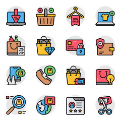 Set of Shopping and Buy Flat Icons