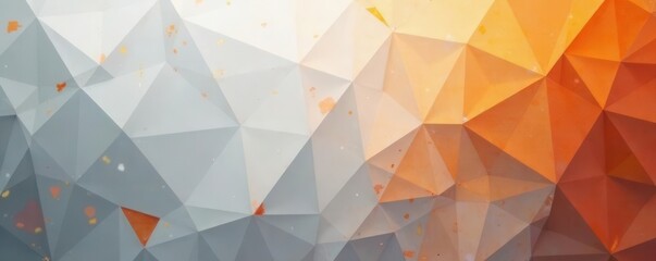Abstract grey orange geometric triangle pattern background, triangles, vibrant