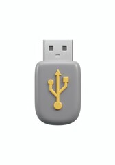 Obraz premium Compact USB flash drive with symbolic vector icon on a clean background