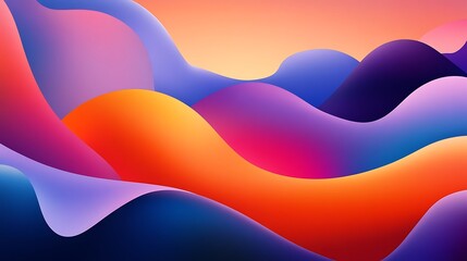 Abstract Colorful Wave Landscape.