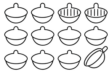 Bedpans nursing room gear line art