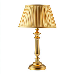 golden table lamp isolated on white background.