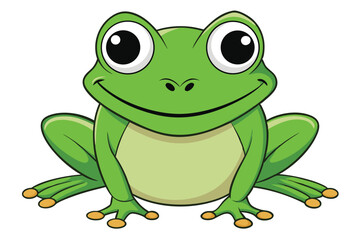 Vector of cartoon frog illustration on white.