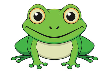 Vector of cartoon frog illustration on white.