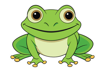 Vector of cartoon frog illustration on white.