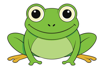 Vector of cartoon frog illustration on white.