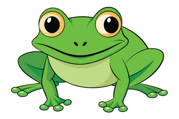 Vector of cartoon frog illustration on white.