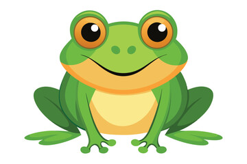 Vector of cartoon frog illustration on white.