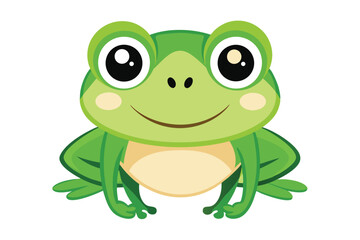 Vector of cartoon frog illustration on white.