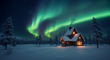 Naklejka premium Aurora's Embrace AI Generated