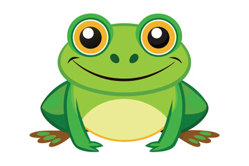 Vector of cartoon frog illustration on white.