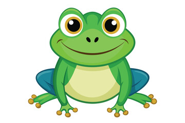 Vector of cartoon frog illustration on white.