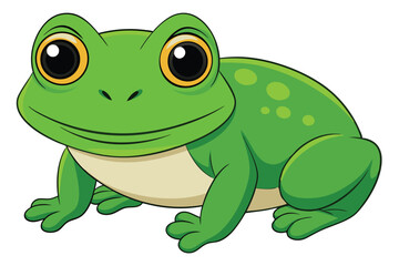 Vector of cartoon frog illustration on white.