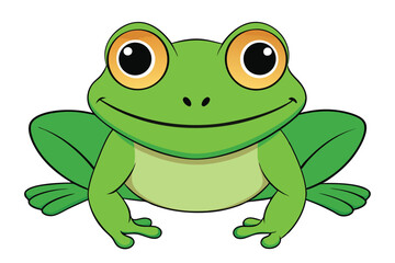 Vector of cartoon frog illustration on white.