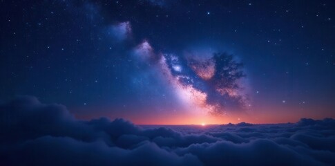 Fototapeta premium Dark, starlit night sky, vast expanse of cosmic air , dark, dark background, constellations