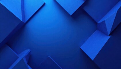 Deep blue abstract geometric shapes, sharp angles and vibrant hues, elegant, color, blue shapes