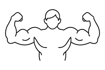 Biceps Pump Session Line Art
