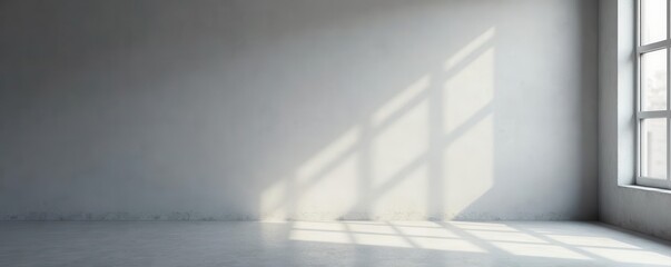 Obraz premium Empty studio with gradient gray wall and bright overhead light Clean, minimal backdrop , simple, visual