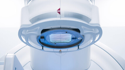 Cancer therapy, advanced medical linear accelerator in the therapeutic oncology to treat patients...