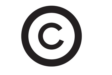 copyright glyph vector flat icon