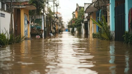 Fototapeta premium Addressing urban flooding disasters community resilience and emergency responses during rainy seasons