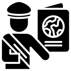 Obraz premium Immigration glyph icon