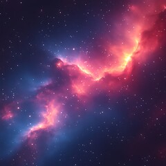Cosmic Nebula Red and blue hues swirl in a vibrant, star-studded expanse