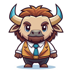 Obraz premium Cute Bull in Business Suit