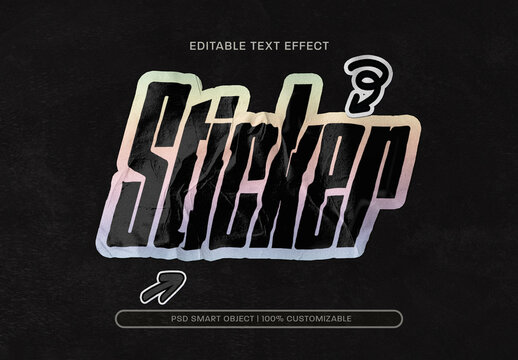 Iridescent Sticker Text Effect