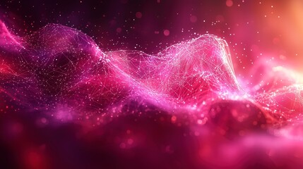 Abstract network of glowing points and lines