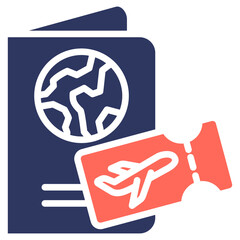 Travel Documents glyph color icon