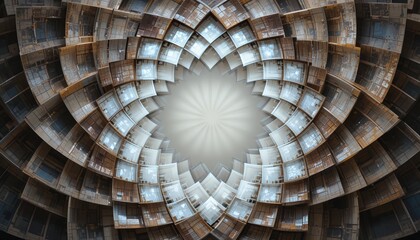 Dynamic architectural patterns urban environment abstract image symmetrical design close-up view visual art concept