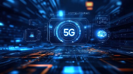 Obraz premium 5G Technology Futuristic Interface