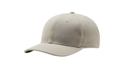 A tan baseball cap is displayed against a black background in a studio environment setting shot well lit