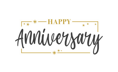Happy Anniversary calligraphy inscription. Greeting banner. Hand drawn style design. Handwritten modern lettering.
